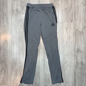 Adidas Youth L ( 13-14Y ) Grey Track Sweatpants Side Stripe Activewear